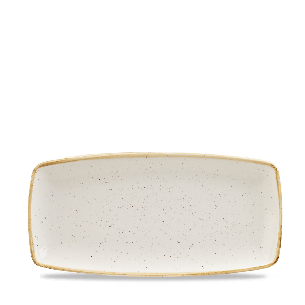 Churchill Super Vitrified Stonecast Barley White Oblong Platte Quadrat 29,5 cm, 12 Stück