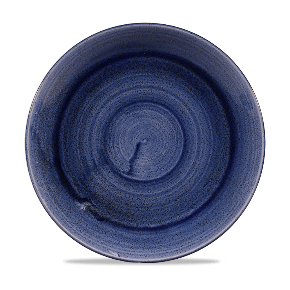 Churchill Super Vitrified Stonecast Patina Cobalt Blue Flache Coup Teller, 26 cm, 12 Stück