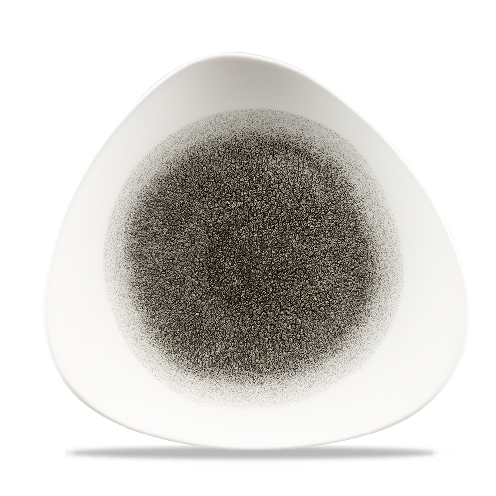 Churchill Super Vitrified Studio Prints Raku Quartz Black Teller Dreieckig 26,5cm, 12 Stück