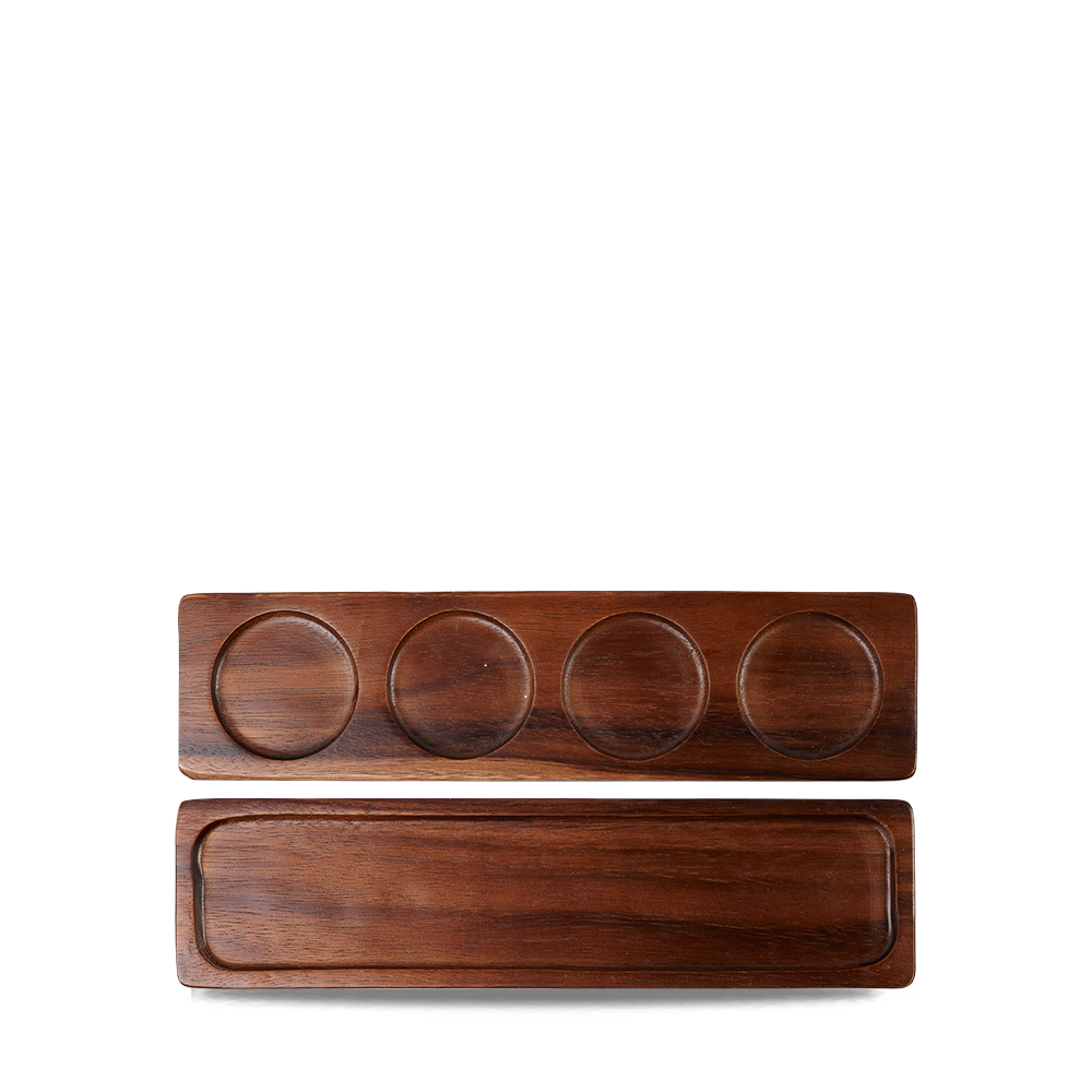 Churchill Holzbrett Deli Rechteckig 35,2x9x2,7cm, 4 Stück, Braun Akazienholz