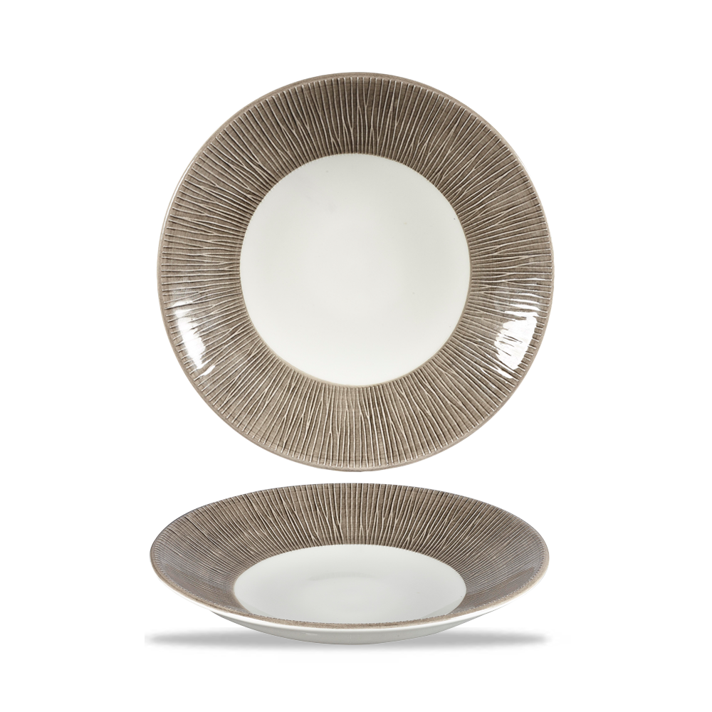 Churchill Super Vitrified Bambus Spinwash Dusk Tief Coup Teller, 25 cm, 12 Stück