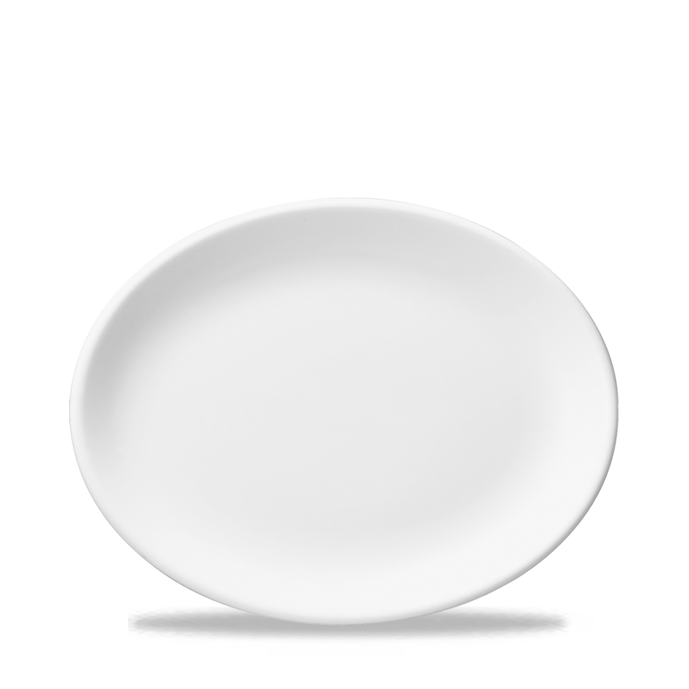 Churchill Super Vitrified Oval Coup Platte, 30,5 cm, 12 Stück, Weiß