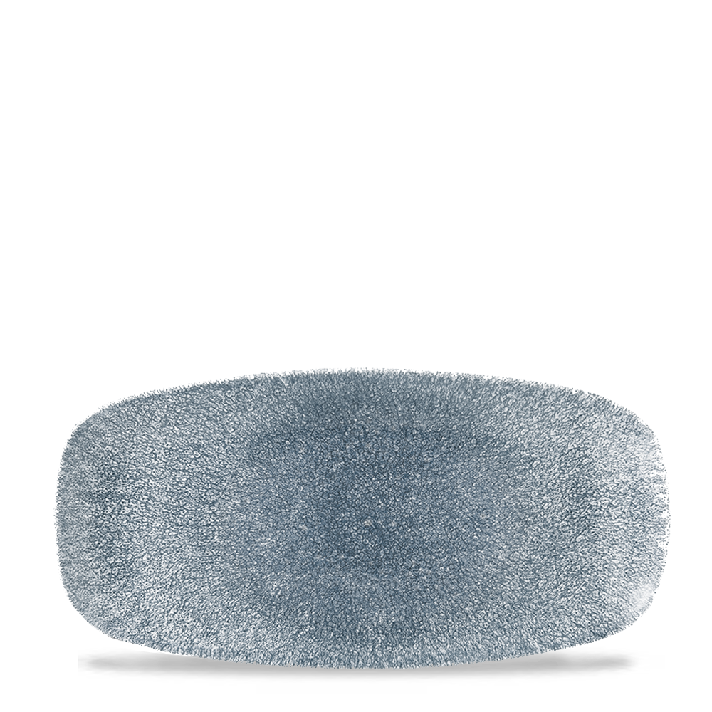 Churchill Super Vitrified Studio Prints Raku Topaz Blue Chefs Oblong Platte 26.9cm x 12.7cm, 12 Stück