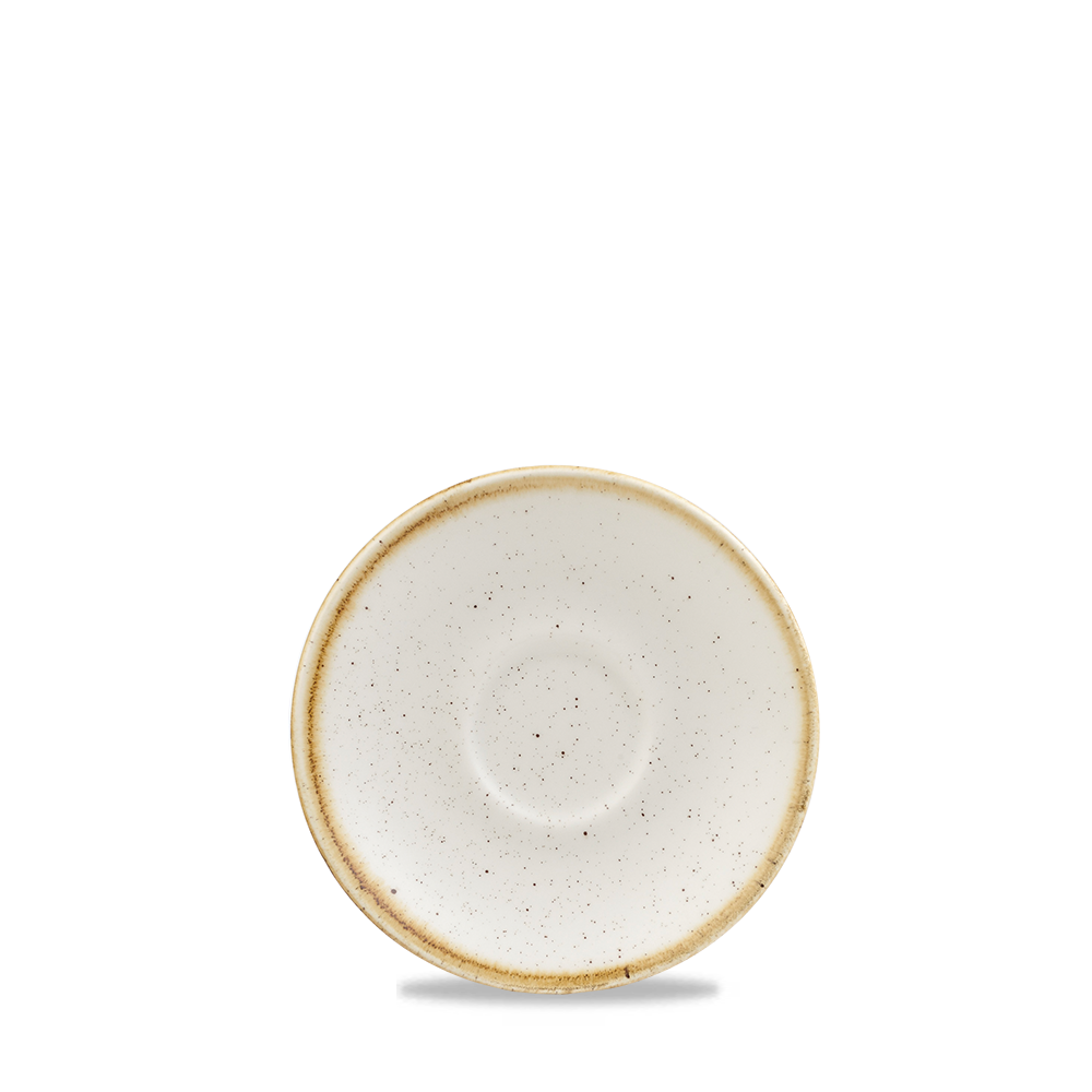Churchill Super Vitrified Stonecast Barley White Espresso Untertasse, 11,8 cm, 12 Stück, rund