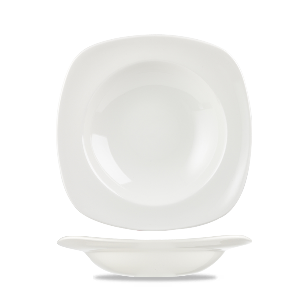 Churchill Super Vitrified X Squared White Suppenteller 24,5 cm, 12 Stück, weiß, quadratisch