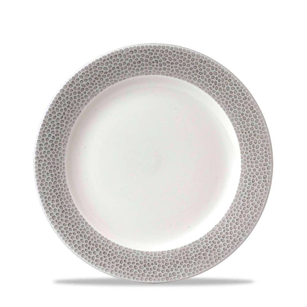 Churchill Super Vitrified Isla Spinwash Shale Grey Flache Teller, 23,4 cm, 12 Stück