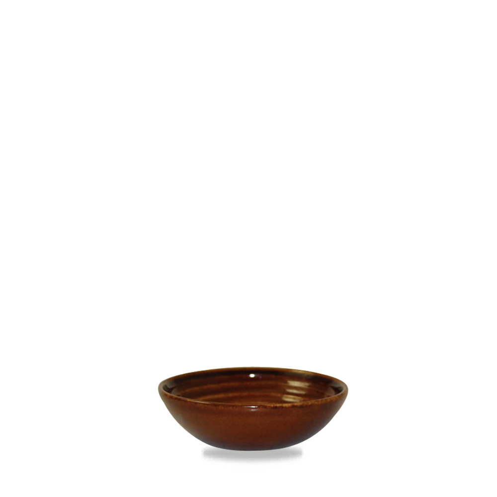 Churchill Super Vitrified Cinnamon Ripple Bowl 11,3cm / 14cl, 12 Stück, Braun, Rund