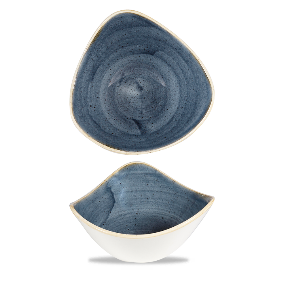 Churchill Super Vitrified Stonecast Blueberry Bowl Dreieck, 18,5 cm / 37 cl, 12 Stück