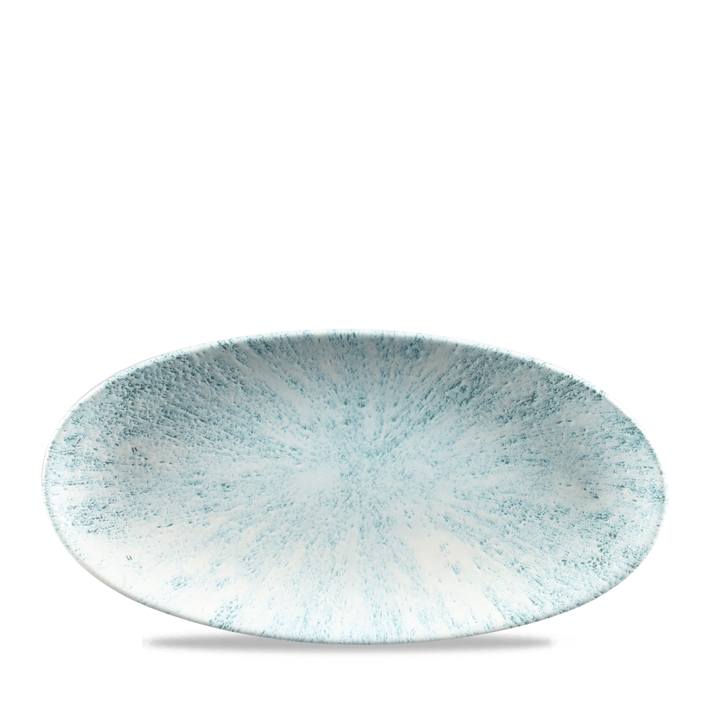 Churchill Super Vitrified Studio Prints Stone Aquamarine Chefs Platte Oval 30x15cm, 12 Stück