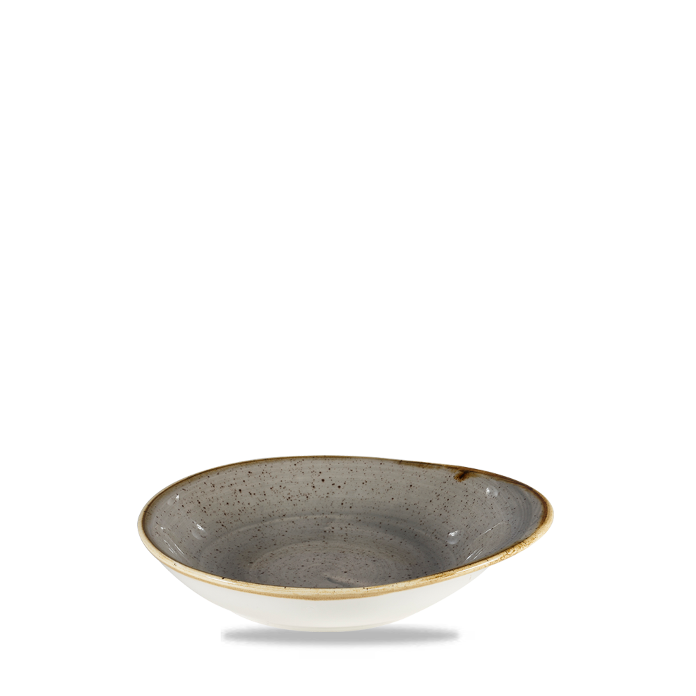 Churchill Super Vitrified Stonecast Peppercorn Schale Oval Tief 16.1x14.5cm, 12 Stück Pfeffergries Rund
