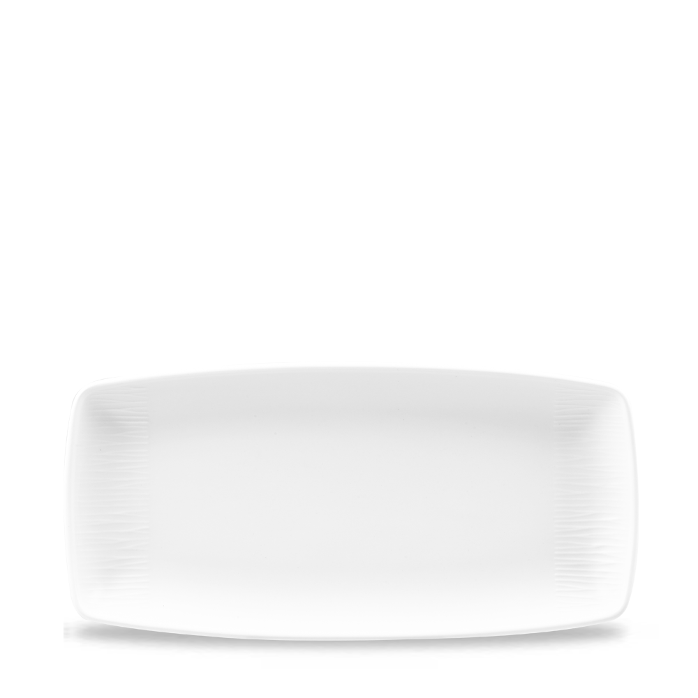 Churchill Super Vitrified Bamboo Oblong Platte 29,5cm, 12 Stück, Weiß, Rechteck