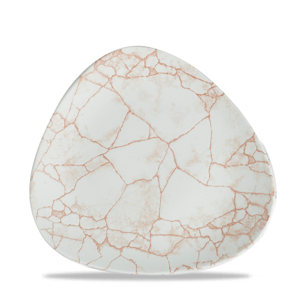 Churchill Super Vit Studio Prints Kintsugi Flache Dreieckige Teller 19,2 cm, 12 Stück, Koralle