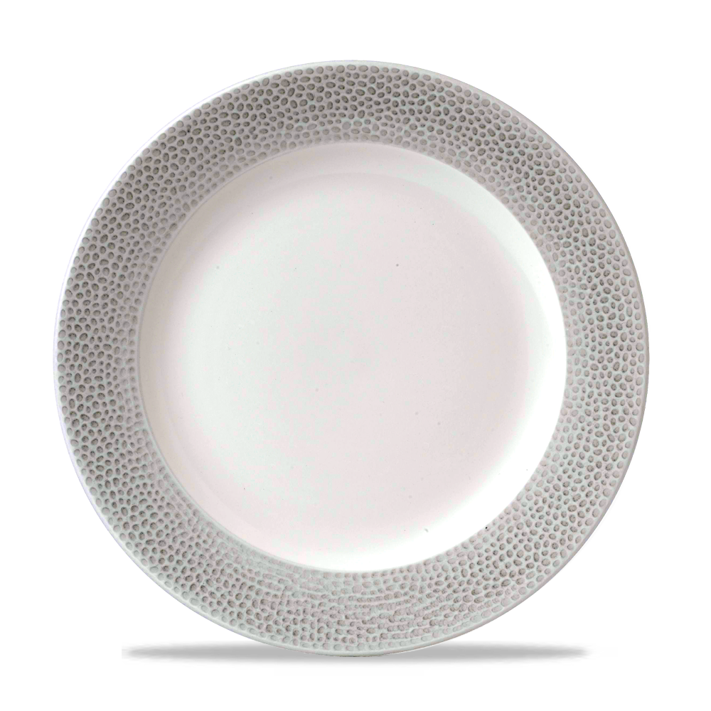 Churchill Super Vitrified Isla Spinwash Shale Grey Flache Teller, 26,1 cm, 12 Stück