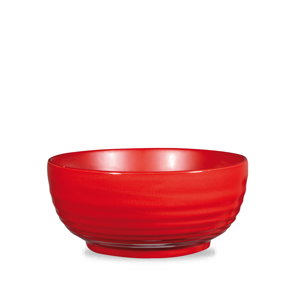 Churchill Rustics Deli Schalen Ripple Bowl Rot 21cm / 218cl, 4 Stück