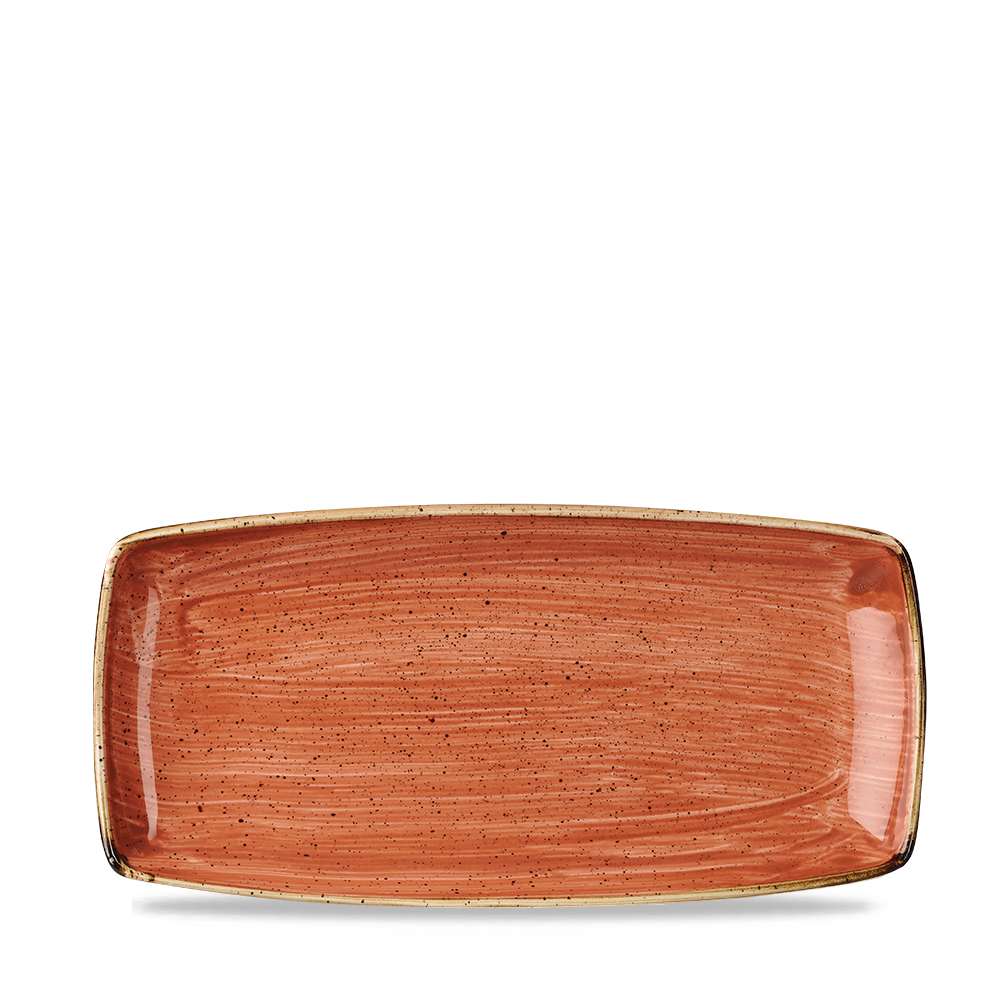 Churchill Super Vitrified Stonecast Orange Oblong Platte, 29,5x15cm, 12 Stück