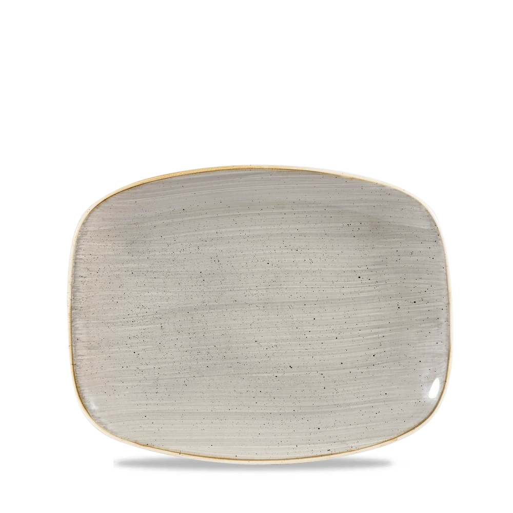 Churchill Super Vitrified Stonecast Peppercorn Chefs Oblong Platte 26.1Cmx20.2Cm, 12 Stück Pfeffergries Rechteck