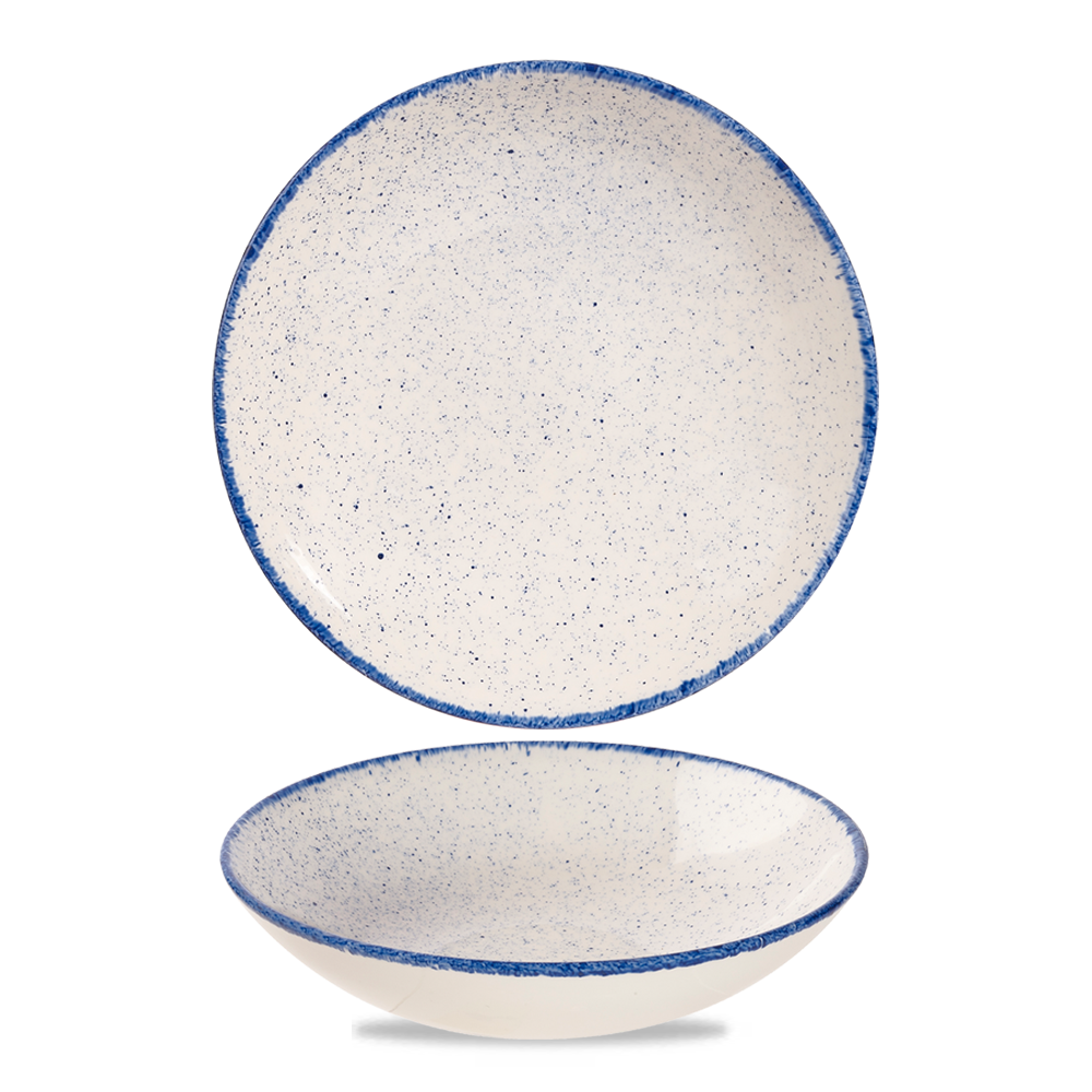 Churchill Super Vitrified Stonecast Hints Indigo Teller Tief Coup 24.8cm 113.6cl, 12 Stück