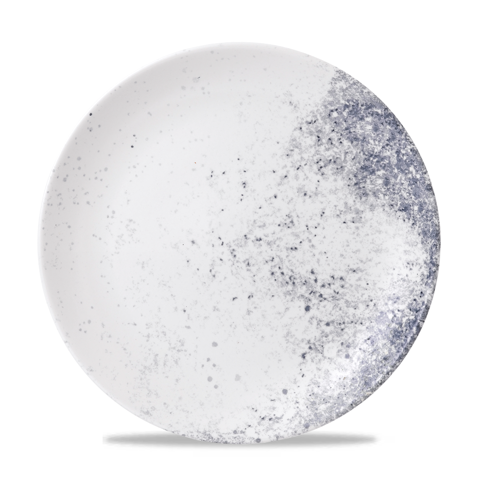 Churchill Super Vitrified Studio Prints Haze Flache Coup-Teller, 26 cm, 12 Stück, Blau