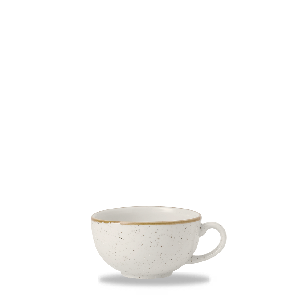 Churchill Super Vitrified Stonecast Barley White Cappuccino Cup 10Oz Box 12, 12 Stück, Rund