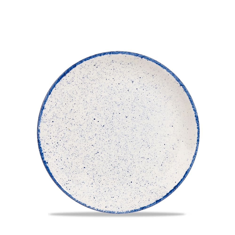 Churchill Super Vitrified Stonecast Hints Indigo Flache Coup Teller, 16,5 cm, 12 Stück