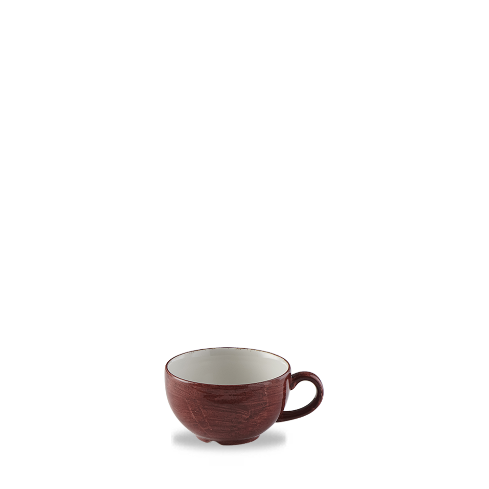 Churchill Super Vitrified Stonecast Patina Red Rust Cappuccino Tasse 22.7Cl, 12 Stück, Rostrot, Rund
