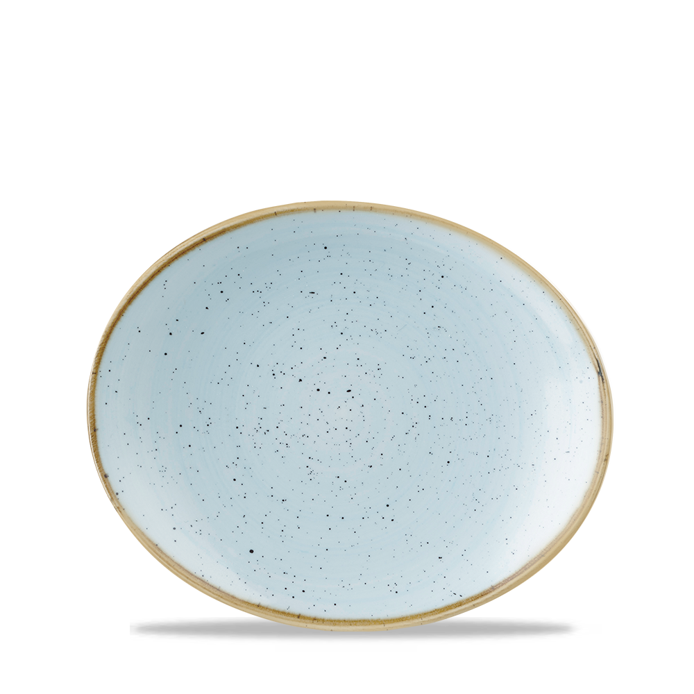 Churchill Super Vitrified Stonecast Duck Egg Platte Oval Coupe 19,7cm, 12 Stück