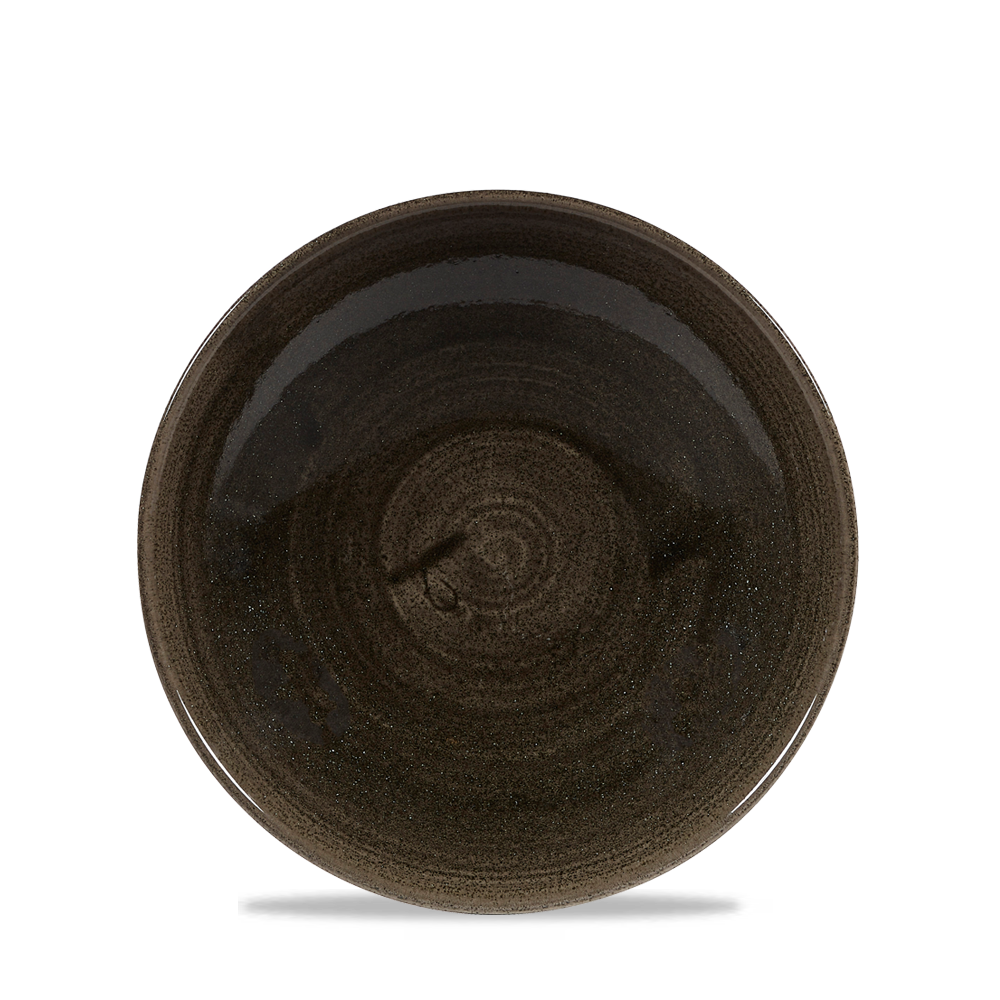 Churchill Super Vitrified Stonecast Patina Iron Black Teller Tief Coup 18,2cm, 12 Stück