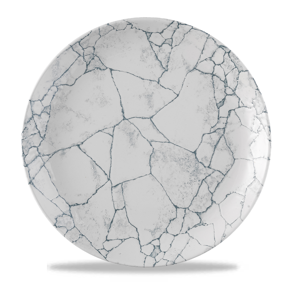 Churchill Super Vitrified Studio Prints Kintsugi Perlgrau Flache Coup Teller, 28.8 cm, 12 Stück