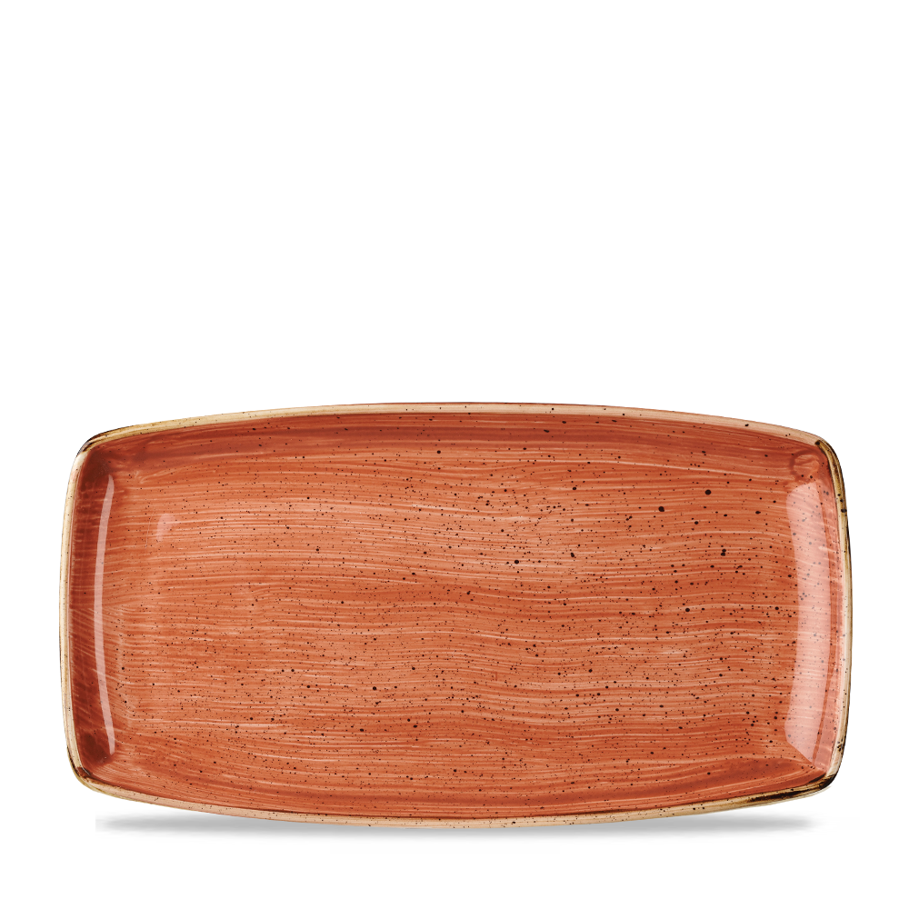 Churchill Super Vitrified Stonecast Orange Oblong Platte 34,5x18,5cm, 6 Stück