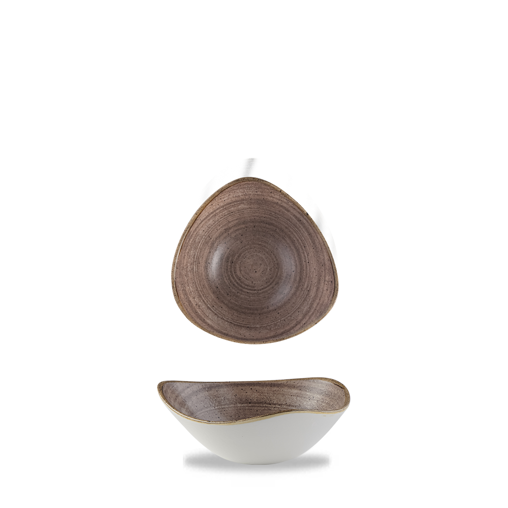 Churchill Stonecast Raw Brown Bowl Dreieck, 18.5 cm / 37 cl, 12 Stück