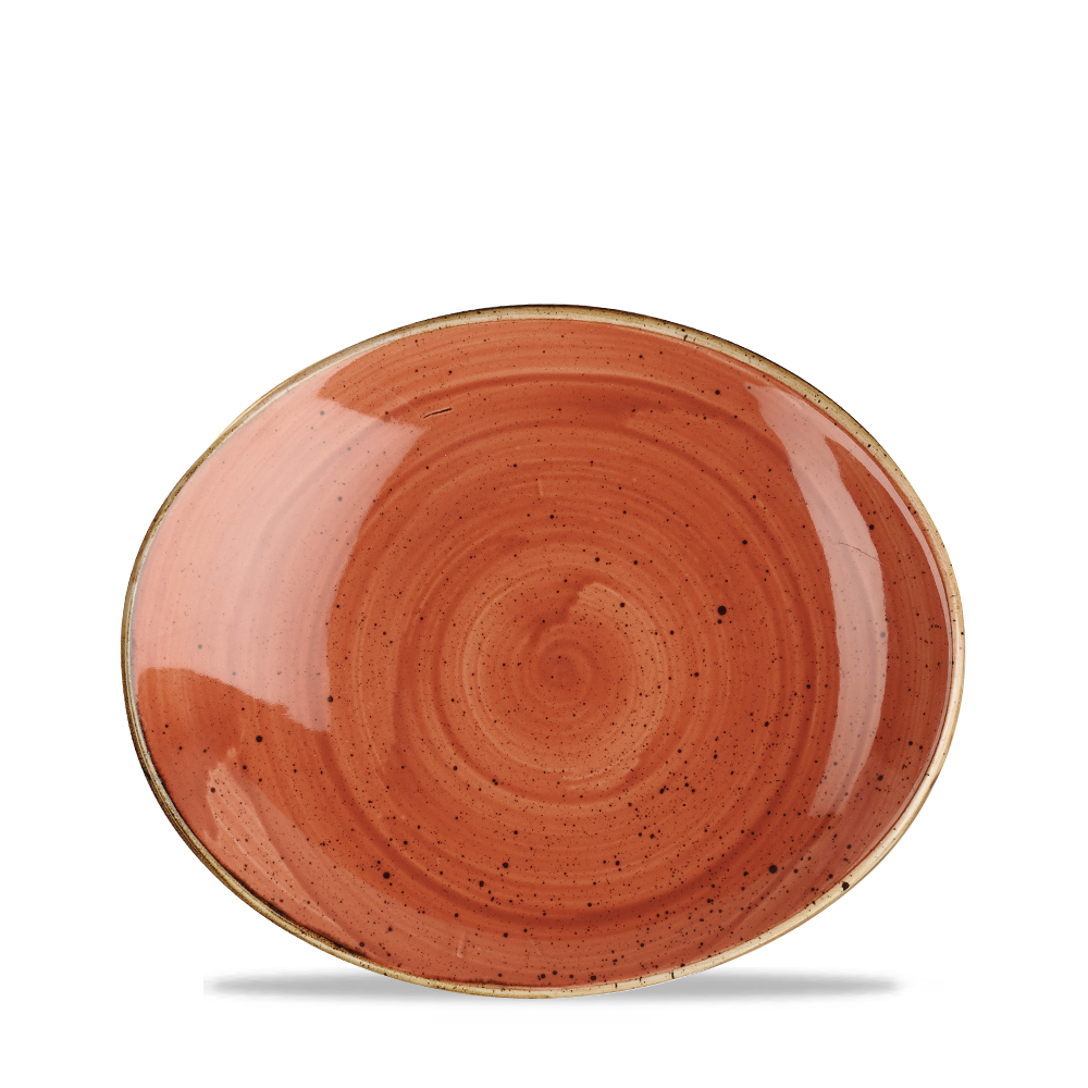 Churchill Super Vitrified Stonecast Orange Teller Oval Coup 19,7cm, 12 Stück