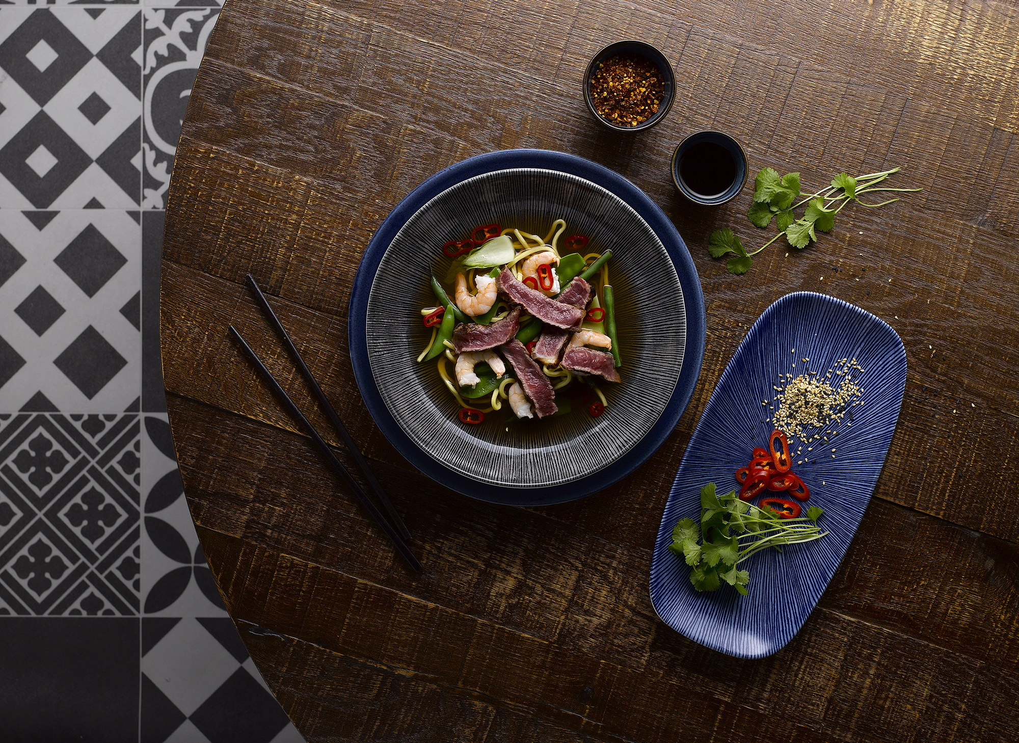 Churchill Studio Prints Agano Black Flache Coup Teller, 26 cm, 12 Stück