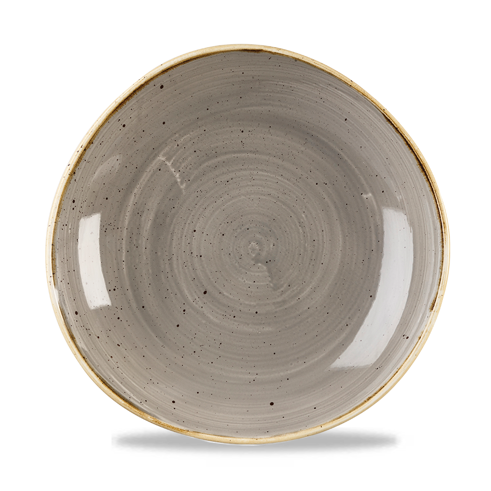 Churchill Super Vitrified Stonecast Peppercorn Teller Tief Organisch, 26,4 cm, 12 Stück