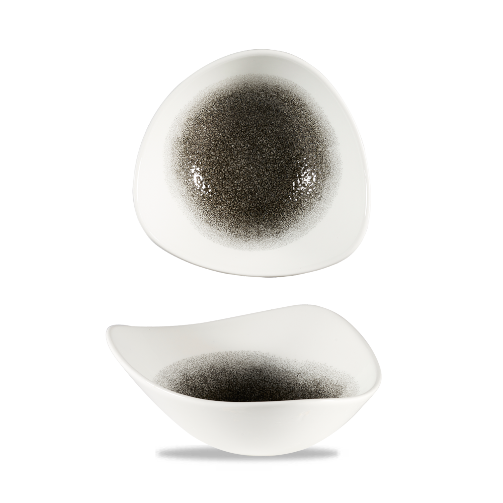 Churchill Super Vitrified Studio Prints Raku Quartz Black Bowl Dreieck 18,5cm / 37cl, 12 Stück