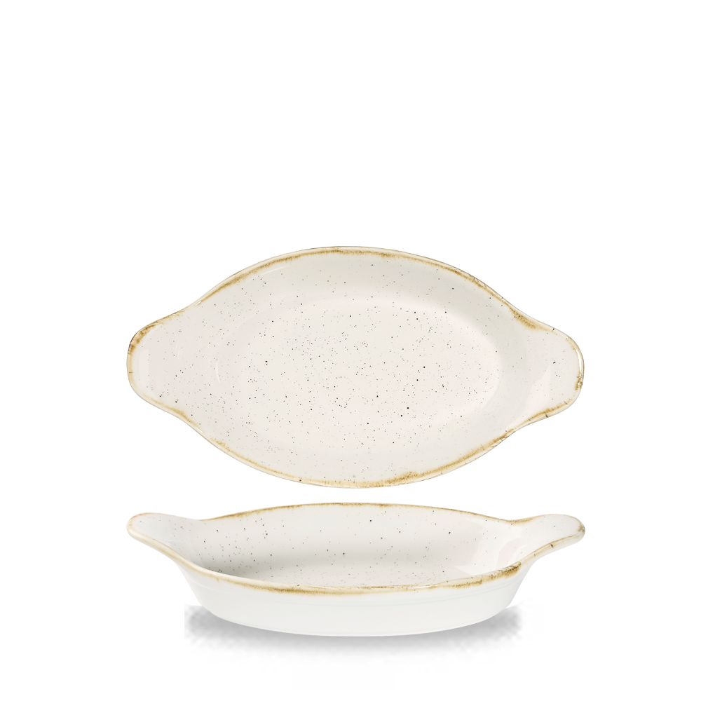 Churchill Super Vitrified Stonecast Barley White Pfanne Oval 23.2x12.5cm, 6 Stück