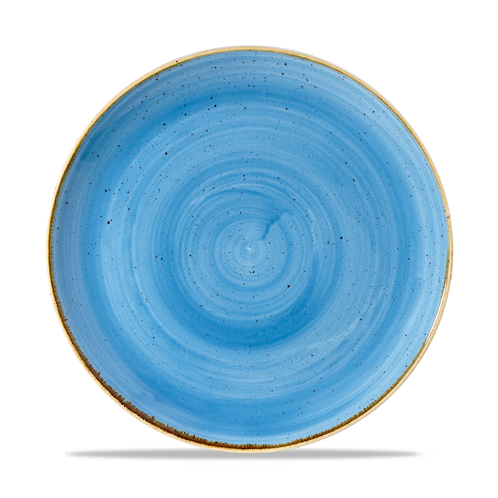 Churchill Super Vitrified Stonecast Cornflower Blue Flache Coup Teller, 26 cm, 12 Stück