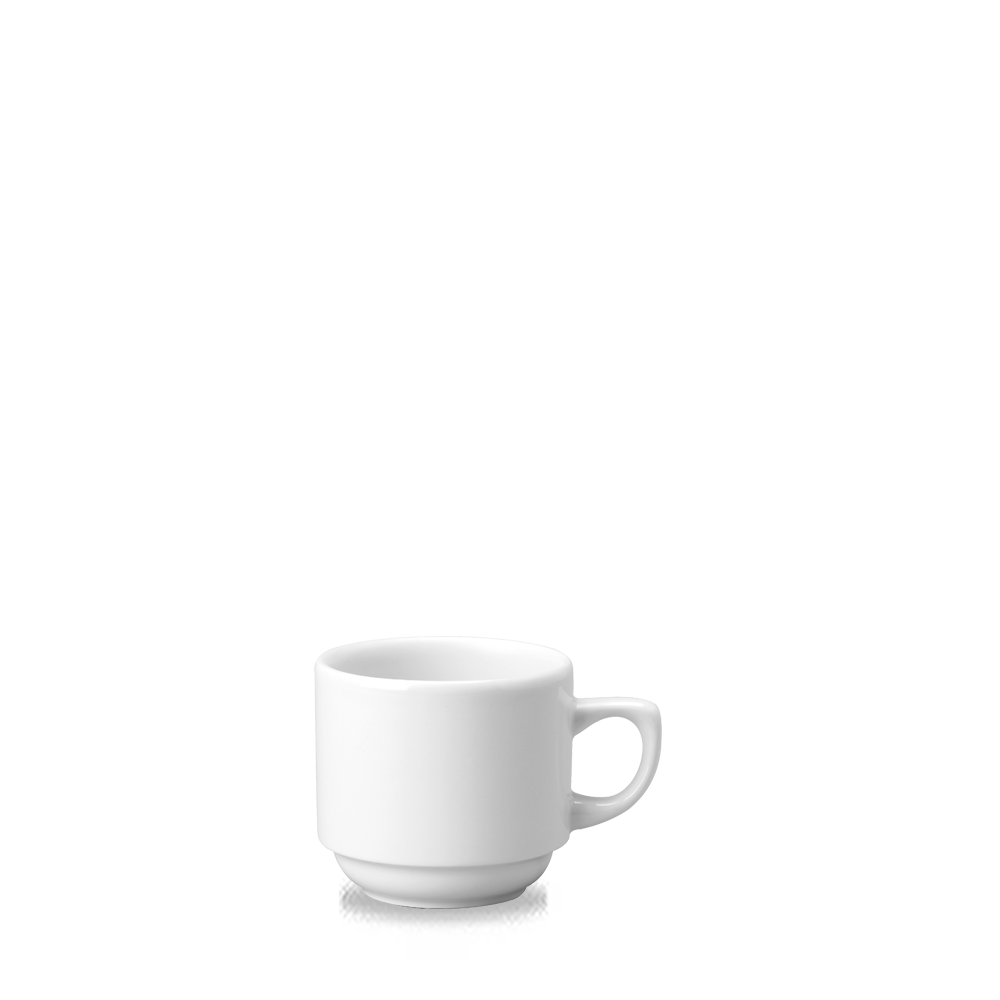 Churchill Super Vitrified White Holloware White Maple Tee/Kaffee Tasse 19,6Cl, 24 Stück, Weiß, Rund