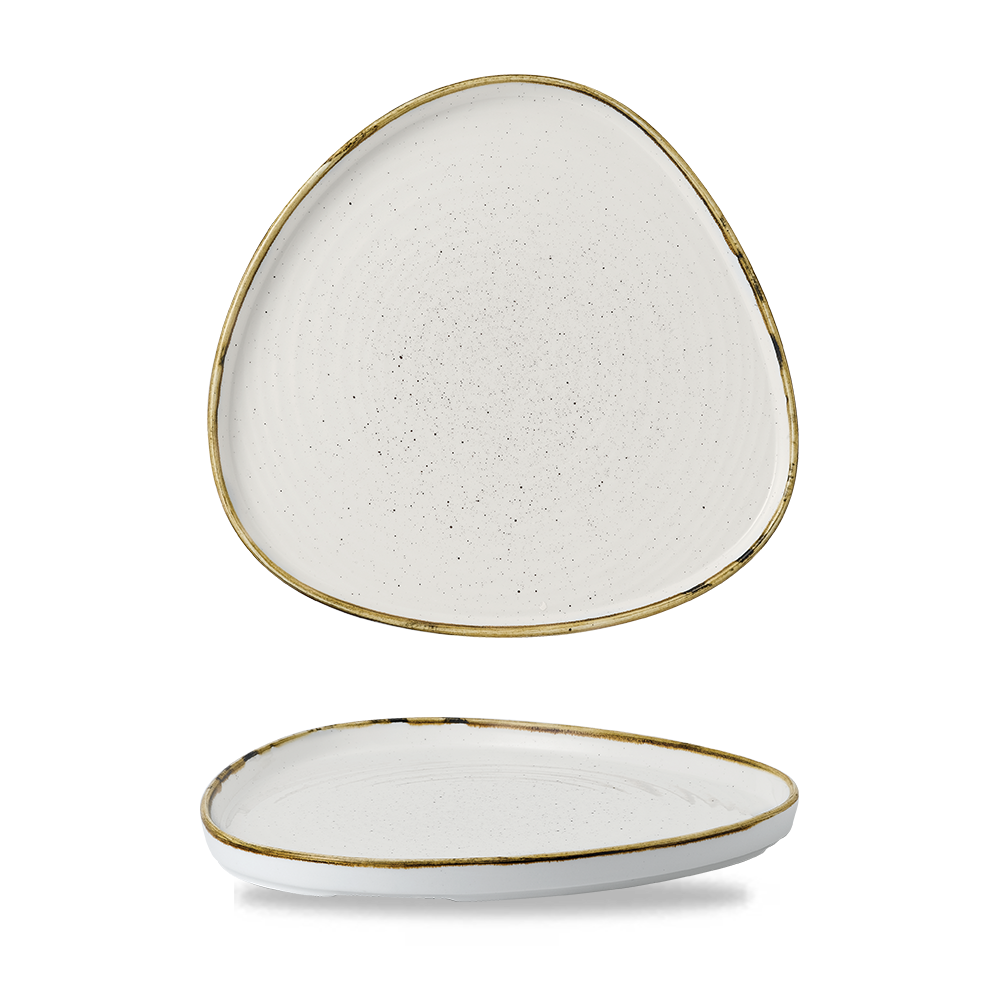 Churchill Super Vitrified Stonecast Teller 26cm, 6 Stück, Barley Weiß Dreieckig