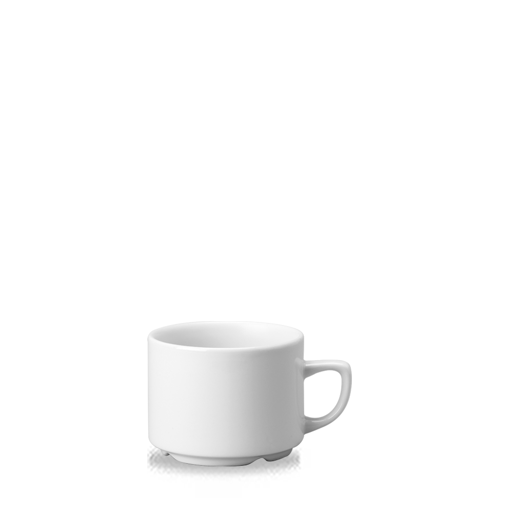 Churchill Super Vitrified White Holloware White Maple Kaffee/Tee Tasse 28cm, 24 Stück, Weiß, Rund