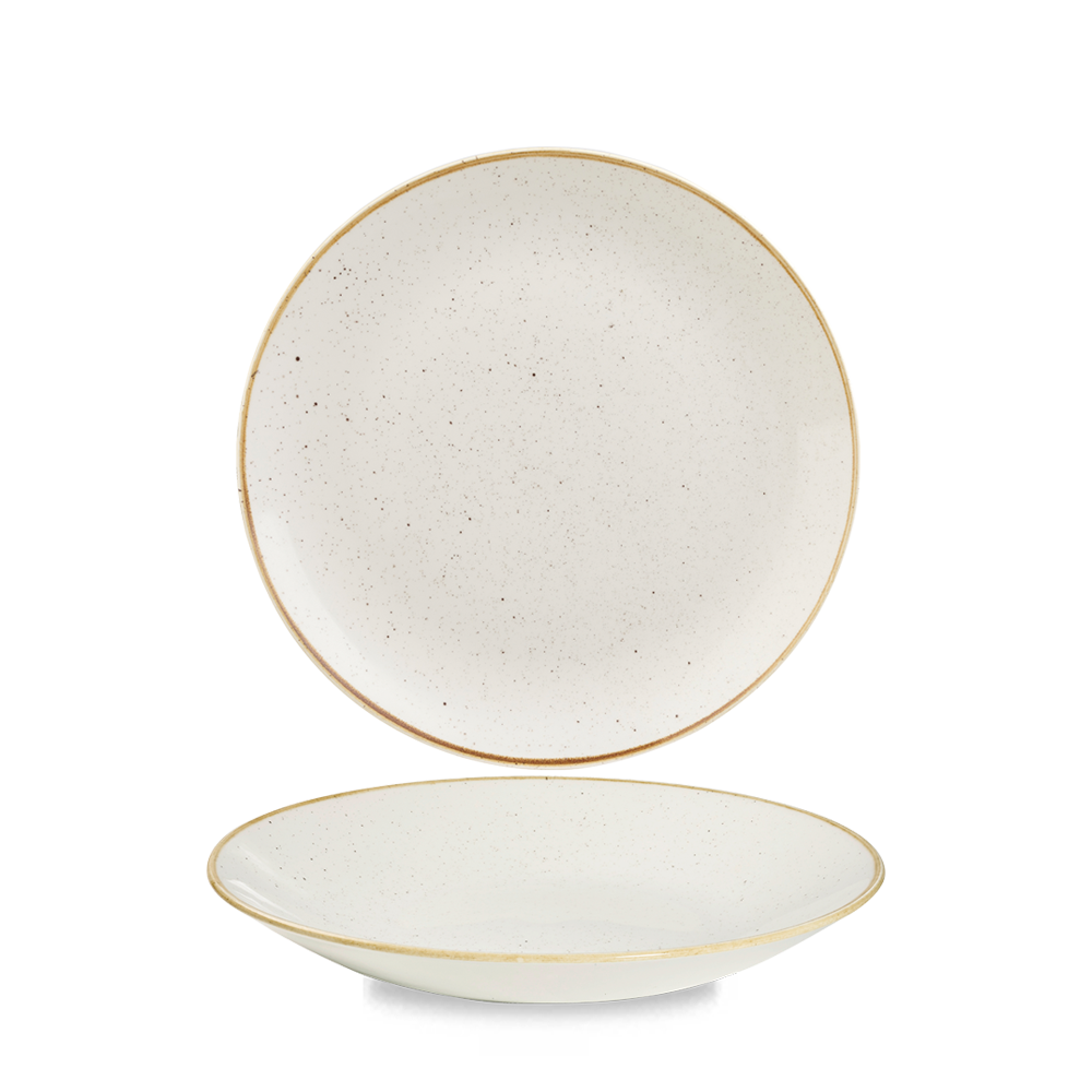 Churchill Super Vitrified Stonecast Barley White Teller Tief Coup 22cm, 12 Stück