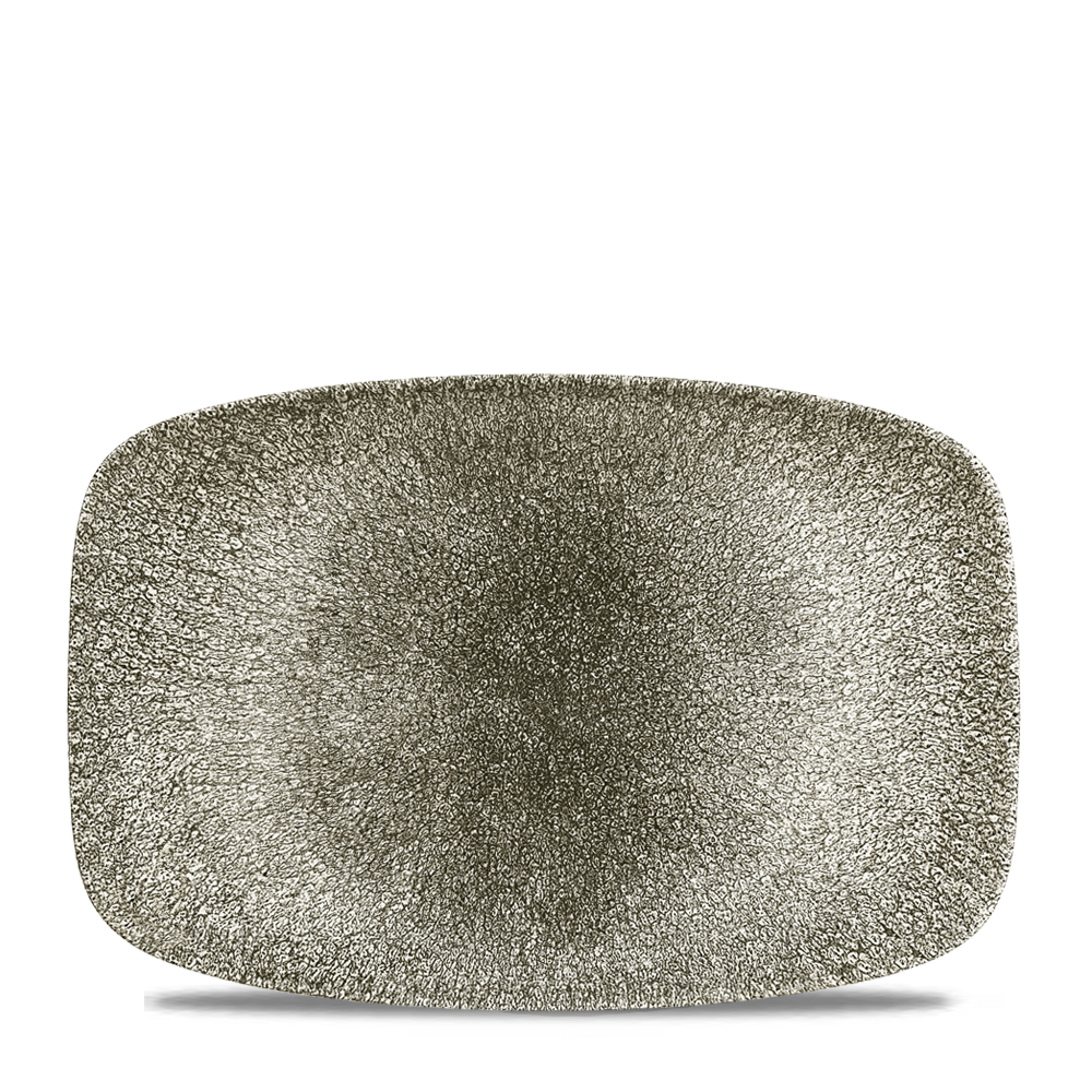 Churchill Super Vitrified Studio Prints Raku Quartz Black Oblong Chefs Platte 30 x 19,9 cm, 6 Stück