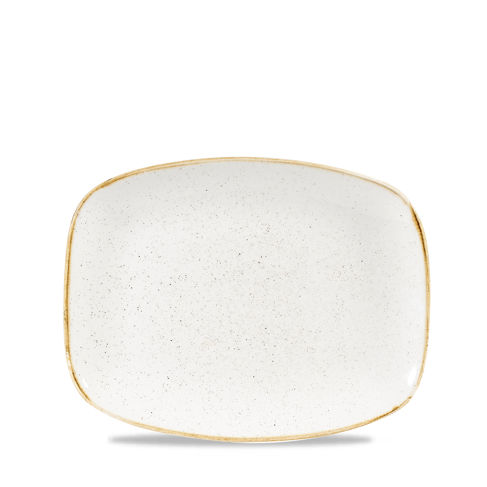 Churchill Super Vitrified Stonecast Barley White Chefs Oblong Platte 26.1cm x 20.2cm, 12 Stück