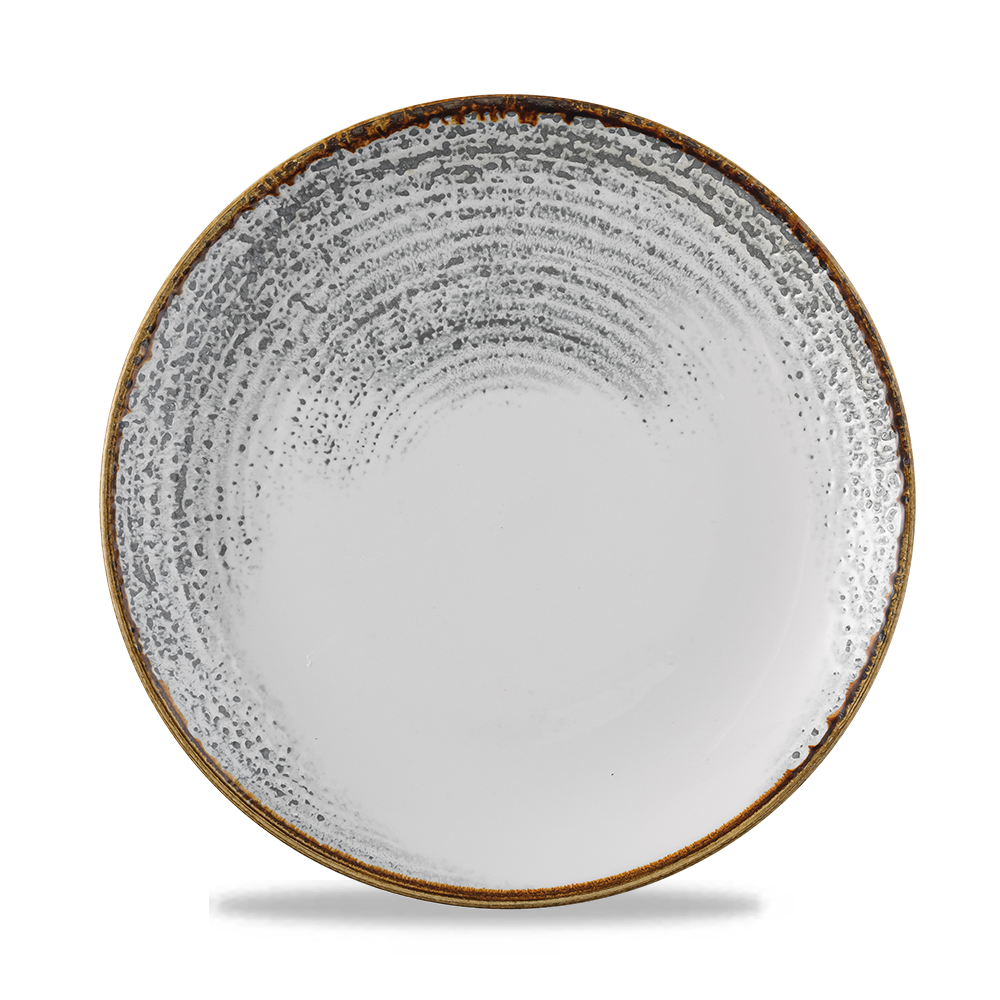 Churchill Super Vitrified Studio Prints Homespun Accents Jasper Grey Flache Coup Teller, 26 cm, 12 Stück