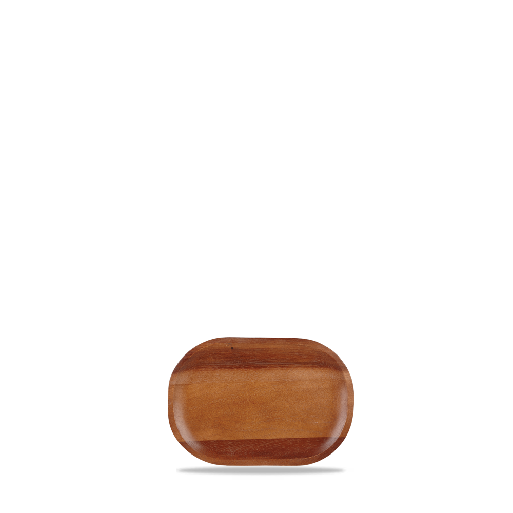 Churchill Moonstone Holztablett 20X29Cm, 4 Stück, Braunes Akazienholz Oval