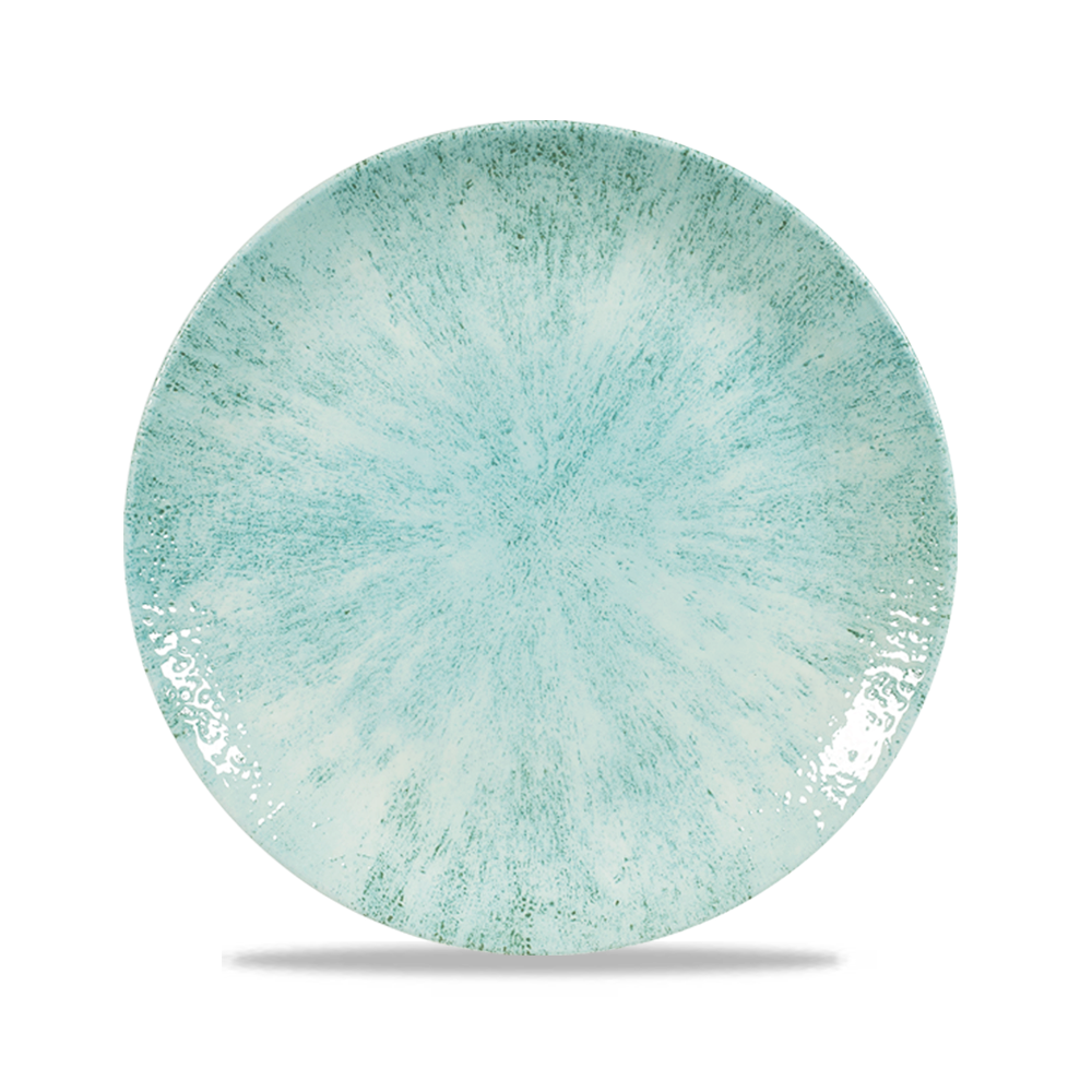 Churchill Super Vitrified Studio Prints Stone Aquamarine Flache Coup Teller, 21,7 cm, 12 Stück