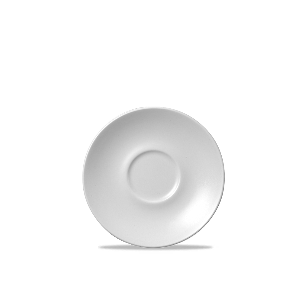 Churchill Super Vitrified Vellum Espresso Untertasse, 11,8 cm, 12 Stück, weiß, rund