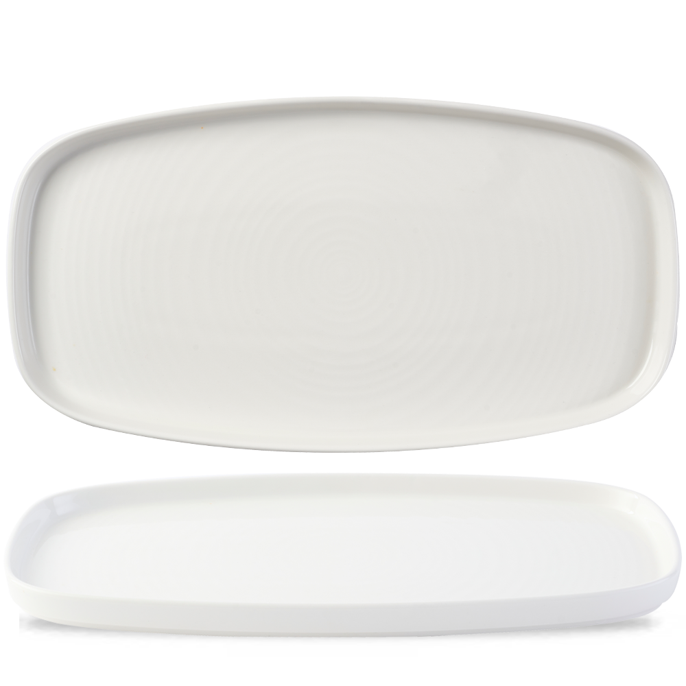 Churchill Super Vitrified Chefs' Plates White Walled Oblong Plate 35 x 18.5cm 6 Stück