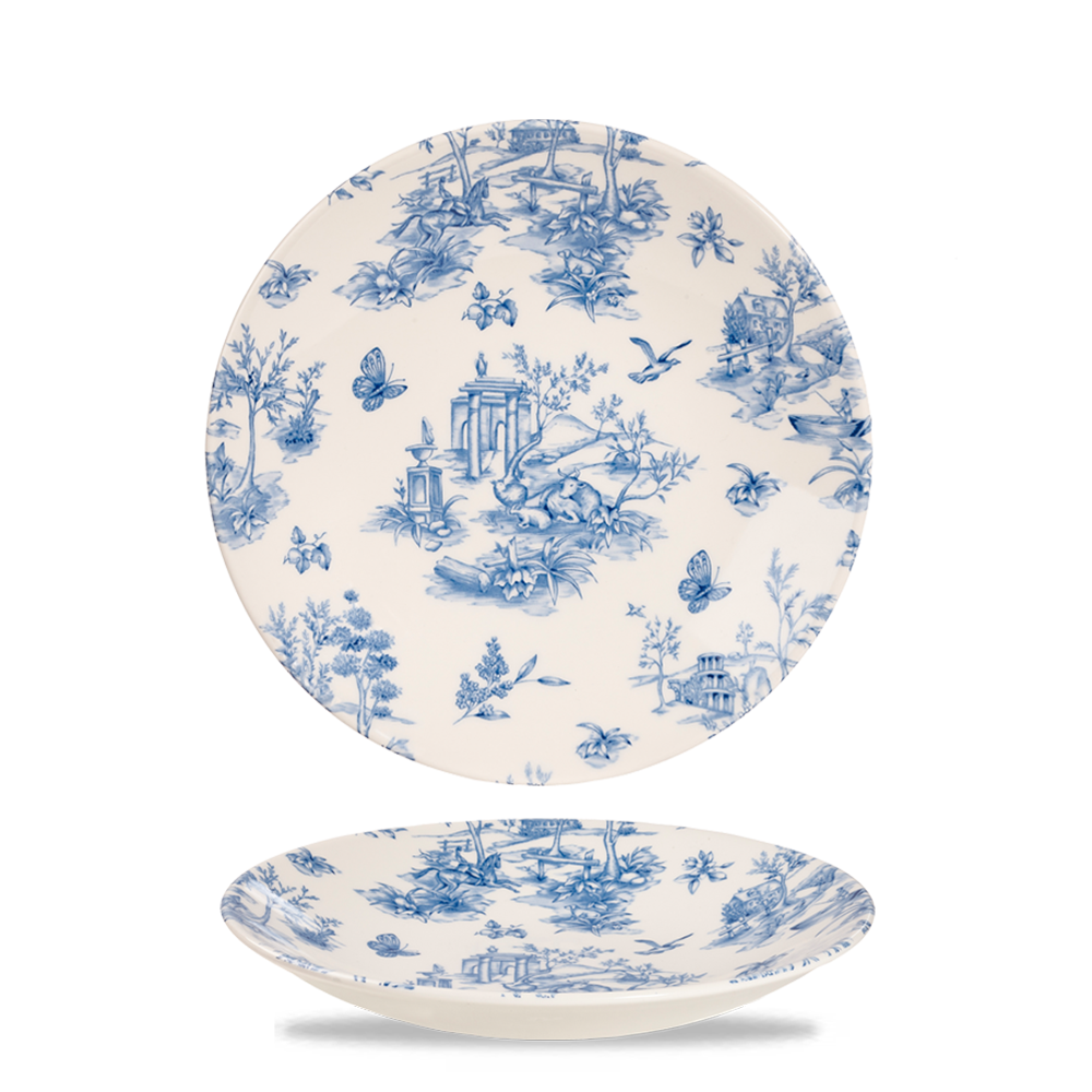 Churchill Super Vitrified Vintage Prints Prag Toile Tief Coup Teller, 25,5 cm, 12 Stück