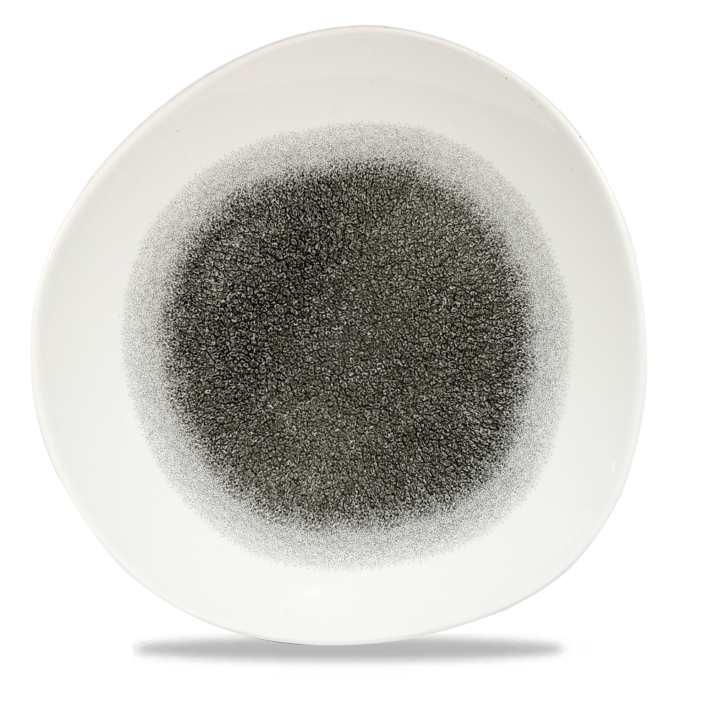 Churchill Super Vitrified Studio Prints Raku Quartz Black Teller Organisch 28,6cm, 12 Stück
