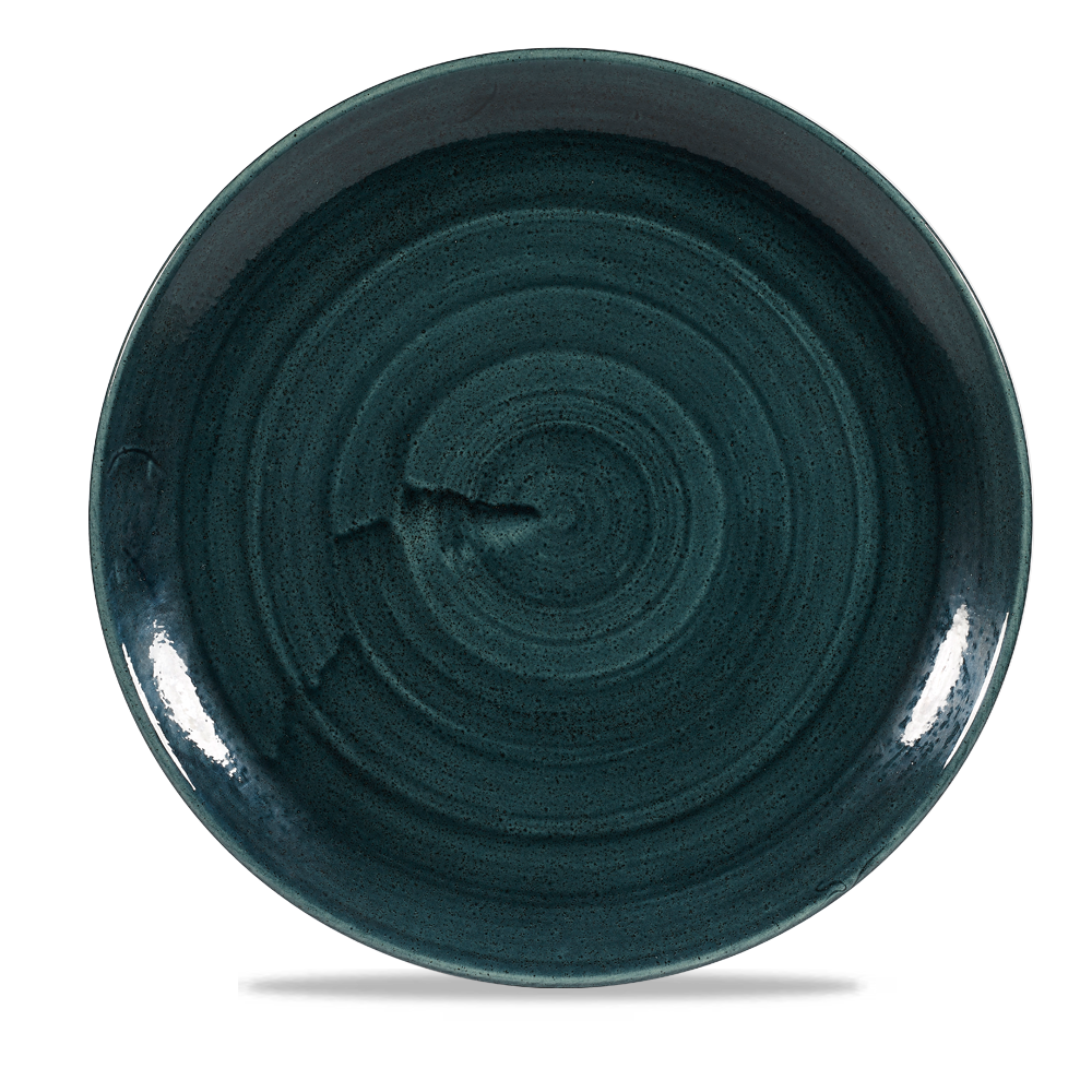 Churchill Super Vitrified Stonecast Patina Rustic Teal Flache Coup Teller, 28,8 cm, 12 Stück